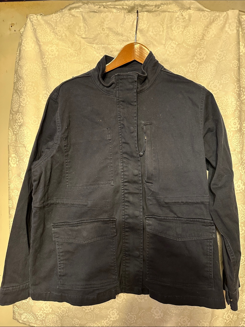 Kensie Navy Field Jacket with Patch Pockets
